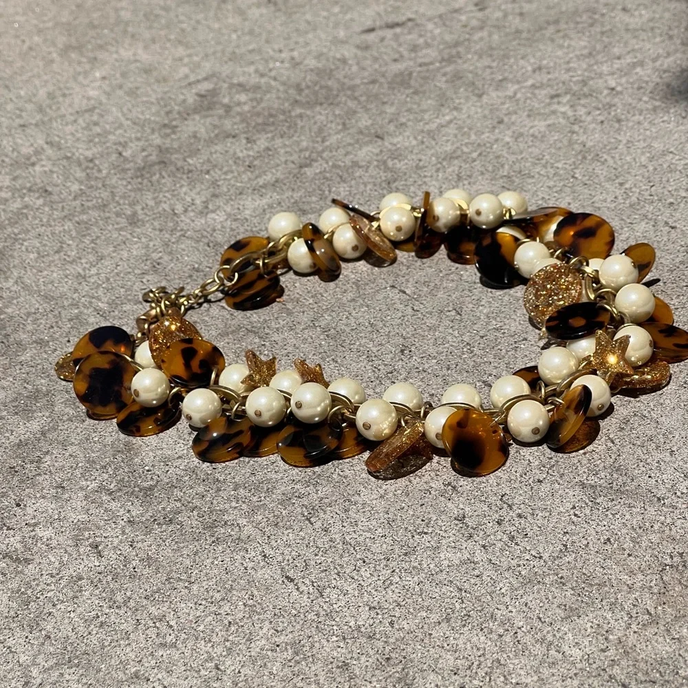J. Crew gold- tone statement and tortoise necklace - Picture 1 of 5